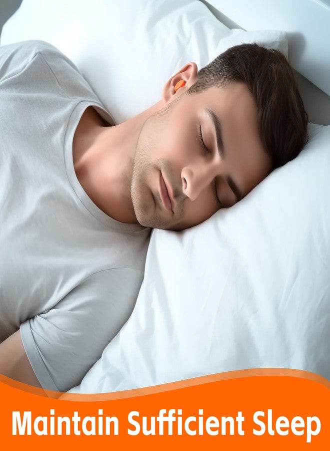 ماكسووركس سدادات أذن ماكس وركس 51063 برتقالية - 60 زوجًا من إسفنج البولي يوريثان + زوج واحد من السيليكون مع حافظة، عزل ضوضاء عالي 38 ديسيبل، مناسبة للنوم، والتصوير، والعمل، والسفر، وركوب الدراجات النارية. - Image 3